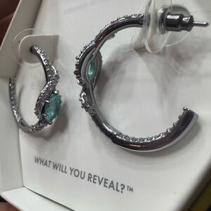BP Silver and Teal Hoop Earrings